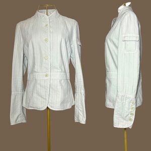 Vintage Faconnable Textured Fitted Jacket w/ Stand Collar & Long Button Cuffs, S